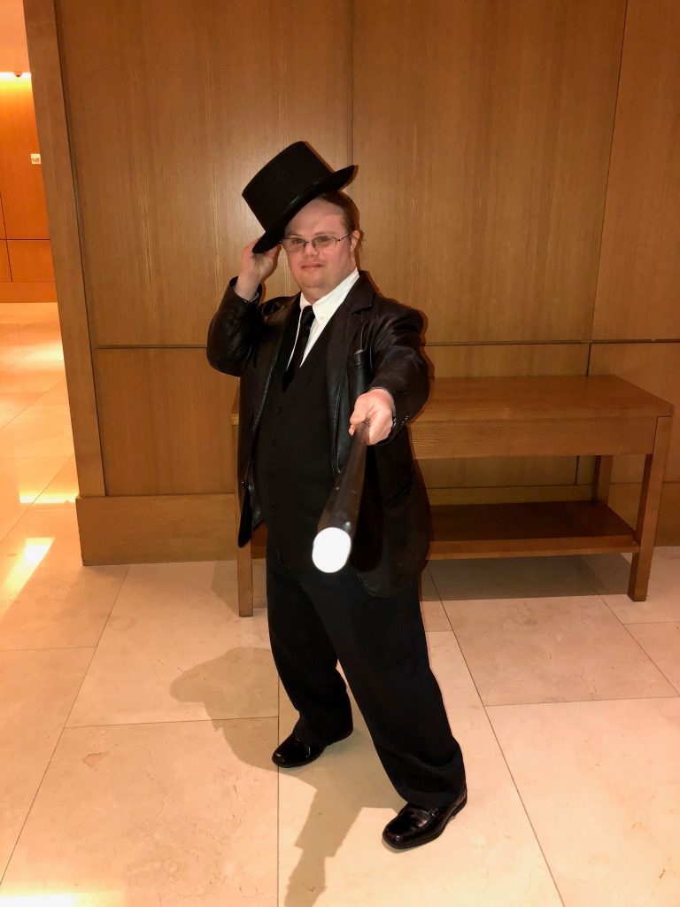 Peter getting ready for a dance competition